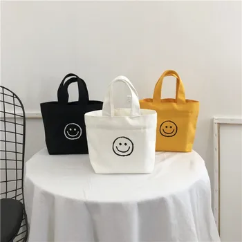 1 Adet Kore Tarzı Gülümseme Yüz Mini alışveriş çantası Kadınlar için Moda Cep Telefonu Çantası Bayan Çanta Küçük gündelik çanta