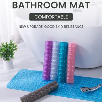 1 ADET PVC kaymaz Banyo Paspasları Dikdörtgen Yumuşak Duş Banyo masaj matı Vantuz kaymaz Küvet Halı 100 * 40cm