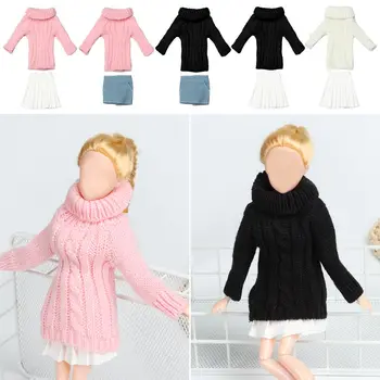 1 Takım Yeni Bebek Aksesuarları Çok Renkli El Yapımı Bebek Etek Üstleri rahat elbise Mini Örme Kazak Soyunma Giysileri