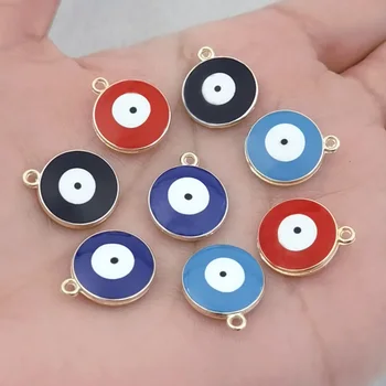 10 Adet 14mm Moda Trendy Evil Mavi Gözler Charms Sevimli kolye uçları Takı yapma malzemeleri Dıy Küpe Bilezik Kolye