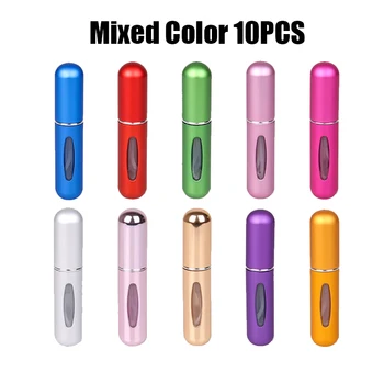 10 ADET Mini 5ml Taşınabilir Mini Doldurulabilir Parfüm Şişesi Sprey Pompası ile Boş Kozmetik Konteyner Atomizer Rastgele Renk 19 Renkler