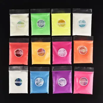10 g / torba Parlak Toz Reçine Pigment DIY Epoksi Reçine Kalıp Tırnak Sanat Glitter Toz Karanlık Takı yapma malzemeleri