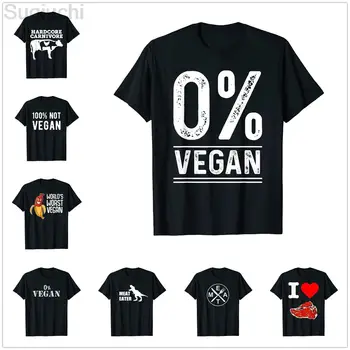 100 % Pamuk Yüzde Sıfır Vegan BARBEKÜ Etobur Et Yiyen Sevgilisi Harika ERKEK KADIN Hip Hop T Shirt Boyutu XS-5XL
