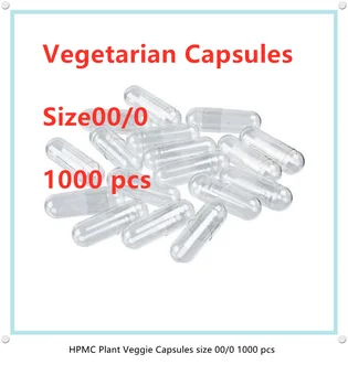 1000 adet Boş Kapsül Boyutu 00 # 0 # 1 # Vejetaryen boş kapsül Vega Şeffaf Sebze Vegan Kapsül Sağlık vitamin hapı
