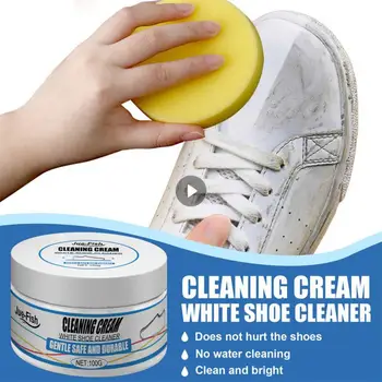 100g Beyaz Ayakkabı Temizleme Kremi Çok fonksiyonlu Temizlik Parlatıcı Beyazlatma Sararma Lekeleri Sökücü Ayakkabı temizleme kremi