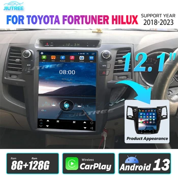 12.1 İnç Tesla Ekran Toyota Fortuner Hilux 2008-2023 İçin Android Araba Radyo Çalar GPS Navi Otomatik Stereo Multimedya Carplay 4G