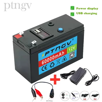 12V Batterij 60Ah 18650 Lithium Batterij Oplaadbare Batterij Voor Zonne-energie Elektrische Voertuig Batterij + 12.6v3A Charger