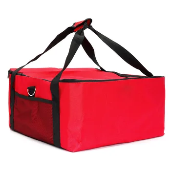 16 İnç Kırmızı Kolay Kullanım Gücü Termal Depolama Yalıtımlı Tutucu Taze yiyecek kutusu Taşınabilir Oxford Kumaş pizza taşıma çantası Dayanıklı