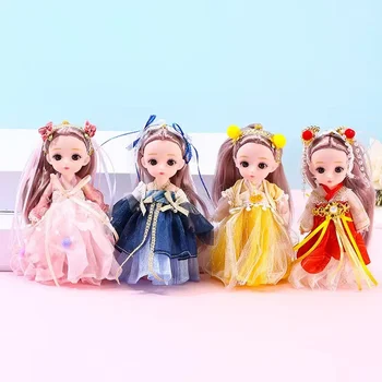 17CM Antik Stil Vinil Bebek oyuncak seti 13 Eklemler kızın Favori Oyuncak Antik Kostüm Çin Tarzı BJD Bebek