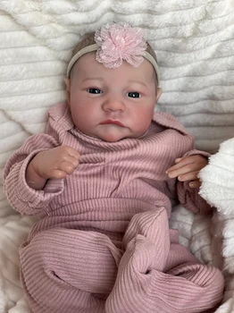 19 inç Levi Uyanık Yeniden Doğmuş Bebek Bebek Zaten Boyalı Bitmiş Yenidoğan Bebek Boyutu 3D Cilt Görünür Damarlar Koleksiyon Sanat Bebek