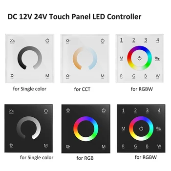 2.4 G Cam Dokunmatik Panel LED Denetleyici 12V 24V AB Duvara Monte Kısılabilir 5050 2835 Tek Renk CCT WWCW RGB RGBW Şerit ışık