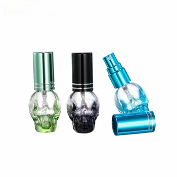 2 ADET 8ml Kafatası Tasarım Parfüm Şişesi Taşınabilir Seyahat Parfüm Atomizer Cam Sprey Koku Pompası Durumda Boş Mix Renk