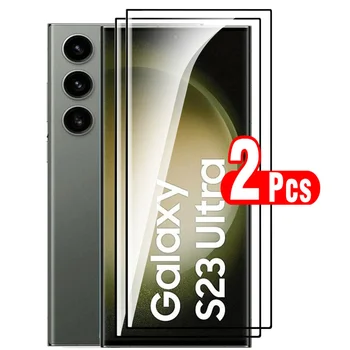 2 adet 9D Kavisli Koruyucu Cam samsung kılıfı Galaxy S23 Ultra 5G S 23 23Ultra S23Ultra Ekran Koruyucular Temperli Film Kapak