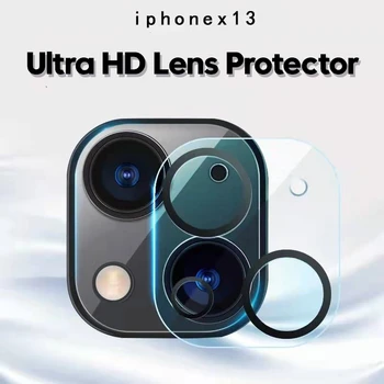 2 ADET Ultra İnce HD Kamera Lens Koruyucu iPhone 11 13 12 Pro Max Mini Tam Kapak Darbeye Dayanıklı Kamera Ekran Koruyucu Cam