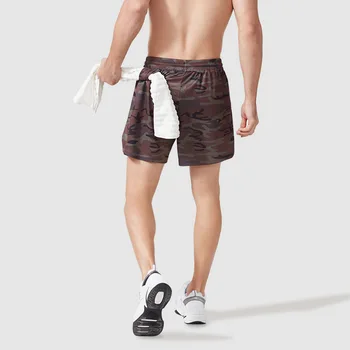 2-in-1 Örgü Şort Erkekler Koşu Formaları Jogger Koşu Sweatpant Sıkıştırma Dipleri Erkek Spor Musculation Eğitim Kıyafetleri