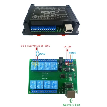 2 İN 1 8Ch Ethernet / RS485 Röle Modülü Modbus Slave RTU TCP/IP UART Ağ denetleyicisi anahtarlama paneli DC 12V