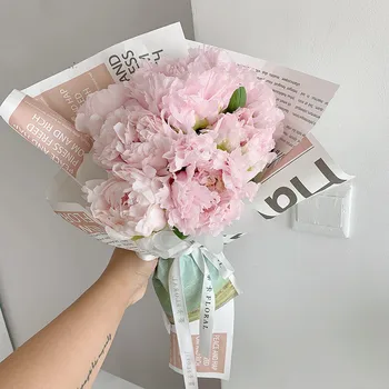 20 adet Kraft Ambalaj Kağıdı Doku Kağıt Düğün Doğum Günü Partisi hediye Paketi İngilizce Gazete DIY Çiçek Ambalaj Kağıtları