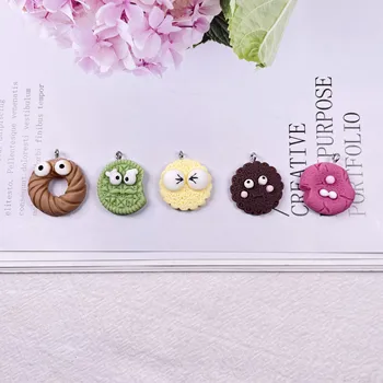 20 adet mini sevimli simüle şeker Çerez Çörek Düz geri reçine Kawaii Sahte Gıda Zanaat DIY saç aksesuarları telefon kılıfı dekorasyon