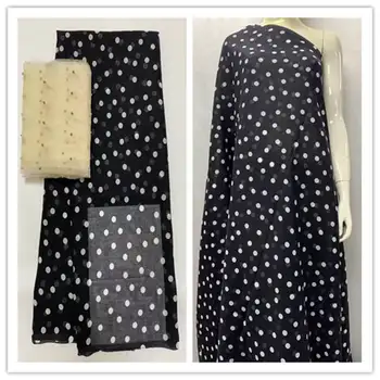 2020 Güzel yüksek kaliteli pamuk baskılı afrika dantel kumaş bayan elbise için tekstil malzemesi 5 + 2 metre. 9