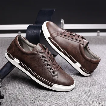 2023 Erkek Deri rahat ayakkabılar Erkekler Sneakers Sonbahar Marka Erkek süet ayakkabı Rahat Düz Erkek Ayakkabı Zapatillas Hombre