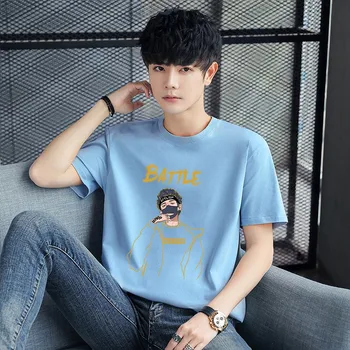 2023 erkek gömleği Casual Tshirt Kore O Boyun Erkek Giysileri Yaz En Tees komik baskı T-Shirt Komik Erkek Casual Tees