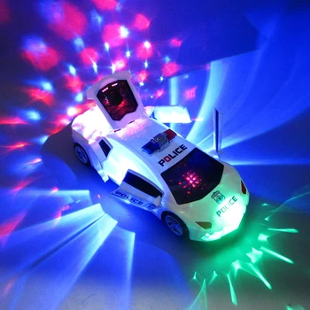 2023 Yeni Elektrikli Dans Deformasyon Dönen Evrensel polis arabası Çocuk Oyuncak Çocuk Kız Müzik Aydınlık Araba