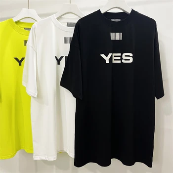 2023ss Yeni Vetements T-Shirt Erkekler Kadınlar 1: 1 En Kaliteli Büyük Boy EVET Mektup logo baskılı tişört Yaz Tarzı Üstleri VTM