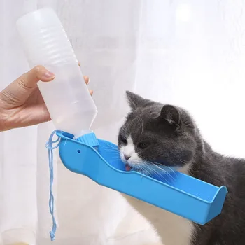 250 ml / 500 ml Pet Köpek Kedi Su Şişesi Katlanabilir Taşınabilir içme suyu şişesi Açık Seyahat İçme Suyu Besleyici Kase Evcil Hayvan Ürünleri