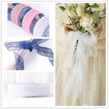 30 Yards / Lot Dantel Trim Kar Şerit Buket Çiçek Ambalaj Düğün Malzeme El DIY Elbise Çiçekçi Hediye Headdress Perde Süslemeleri
