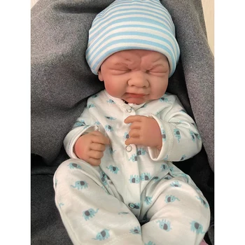 35 CM Tam Silikon Reborn Premie Tiny Bebek Doğum Günü Hediyesi Tahsil Oyuncak Çok Yumuşak Topluca Bebek
