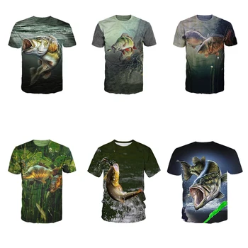 3D Balık Baskılı T Shirt Erkekler için Yaz erkek Sazan Balıkları komik tişört Kadın Çocuk Erkek Büyük Boy Kısa Kollu Tees Tops 100-6XL