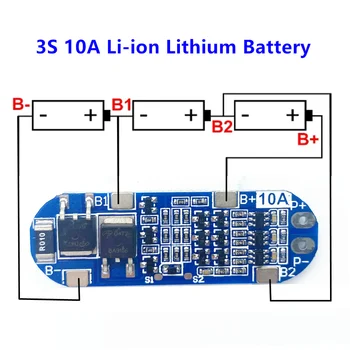3S 10A Li-İon Lityum Pil 18650 Şarj koruma levhası 11.1 V 12.6 V