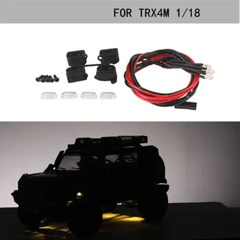 4 adet ledli tekerlek Kaş ışıkları Atmosfer / Şasi Lambası 1/18 RC Paletli Traxxas TRX4M TRX-4M Bronco Defender Yükseltme Parçaları