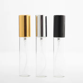 5 adet / grup 5ml 10ml Sprey Şişesi Taşınabilir Boş Kozmetik Durumda Cam Parfüm Makyaj Containrs Seyahat Parfüm Hediye örnek şişesi