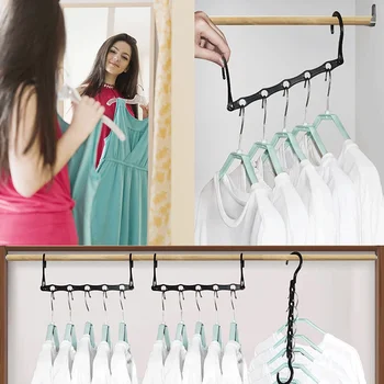 5 Delik Sihirli Elbise Askısı Çok fonksiyonlu Dayanıklı Katlanır Raf Dönen Elbise Askıları Dolap Kurutma Kendinden ev düzenleyici