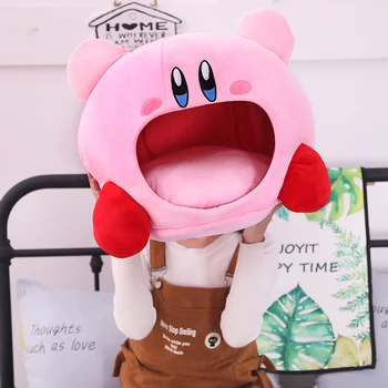 50cm Anime Kawaii Kirby Çevre Peluş Bebek Komik şekerleme yastığı Yumuşak Aksiyon Figürü doldurulmuş oyuncak Pet Yatak Dekor Çocuk noel hediyesi