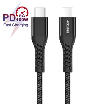 5A 100W USB C USB C Tipi Kablo USBC PD Hızlı Şarj Kablosu USB-C Tipi c Kablosu İçin Xiaomi mi 10 Pro Samsung S20 Macbook iPad