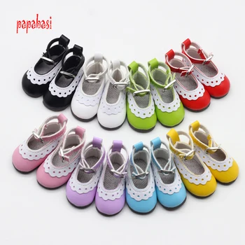 5cm PU Deri Bebek prenses Ayakkabı BJD Bebekler için, Dantel Tuval Mini Oyuncak Shoes1 / 6 Bjd rus bebeği Aksesuarları