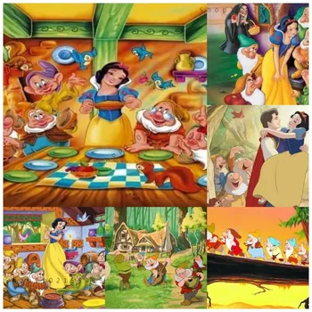 5D Elmas Nakış Elmas Boyama Disney Elmas Mozaik Kar Beyaz Ve Yedi Cüceler Çapraz Dikiş Kitleri Ev Dekor