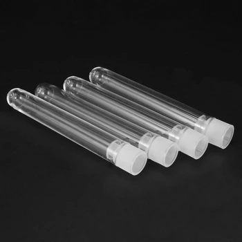 800 Adet Şeffaf Plastik Test Tüpleri Beyaz döner kapaklı şişeler Örnek Kapları Şişeler İtme Kapakları 12X75mm