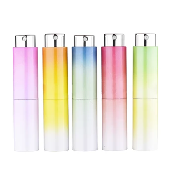 8ML Degrade Renk Dönen Doldurulabilir Parfüm Şişesi Seyahat Taşınabilir Basın Parfüm Alt şişe Cam Astar Parfüm Sprey Şişesi
