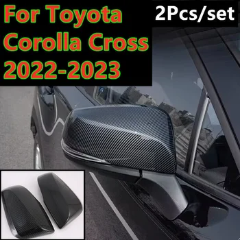 ABS Karbon Fiber Yan Kapı dikiz aynası Kapağı Trim Kapağı Dekor Kabuk Toyota Corolla Cross 2022 2023 İçin