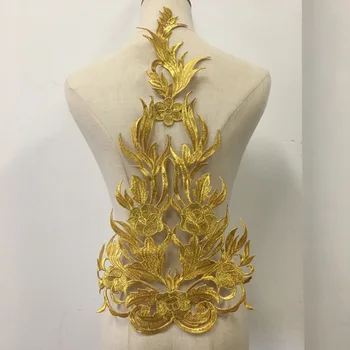 Altın / Gümüş Avrupa Romantik Aplike Giyim Nakış Yama kumaş yapışkanı Demir On Patch Craft Dikiş Tamir