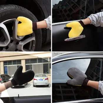 Araba bulaşık eldivenleri Çift taraflı Mercan Kadife Araba temizlik eldiveni Kalınlaşmış PP Torba On-board Süngerleri Temizleme Araçları