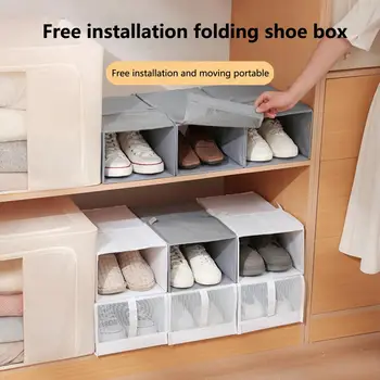 Ayakkabı Kutusu Yükleme Ücretsiz Katlanabilir Kumaş Sanat Ayakkabı Organizatör Yerden tasarruf sağlayan Spor Ayakkabı Katlanır saklama kutusu Günlük Kullanım
