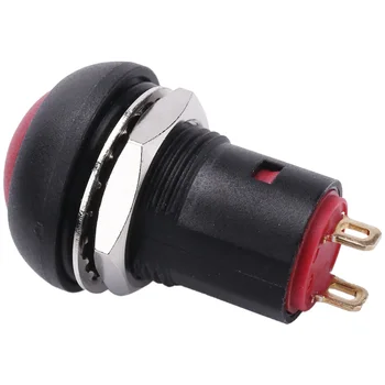 Açma-Kapama Mandallama Su Geçirmez 12mm basmalı düğme anahtarı SPST 2A IP67, Kırmızı