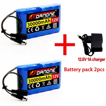 Batterie Lithium-Ion Portable Rechargeable, 12V, 30000mah, capacité DC 12.6v, 30ah, pour moniteur de caméra de vidéosurveillance