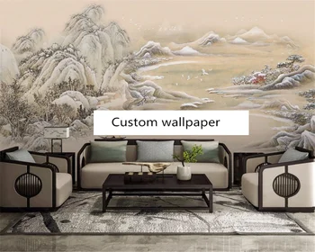 beibehang Özelleştirmek yeni Çin tarzı manzara manzara oturma odası arka plan dekoratif boyama papel de parede duvar kağıdı