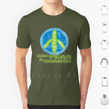 Bezelye vermek Bir Şans T Shirt 6xl Pamuk serin tişört Barış Bezelye Bezelye Vegan Sebze Barış İşareti Bezelye Bakla