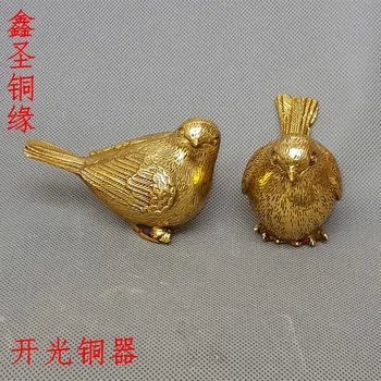 Bir özel teklif özel dekoratif hediyeler el sanatları antik bronz Ev Mobilya bakır serçe serçe kuş süsler